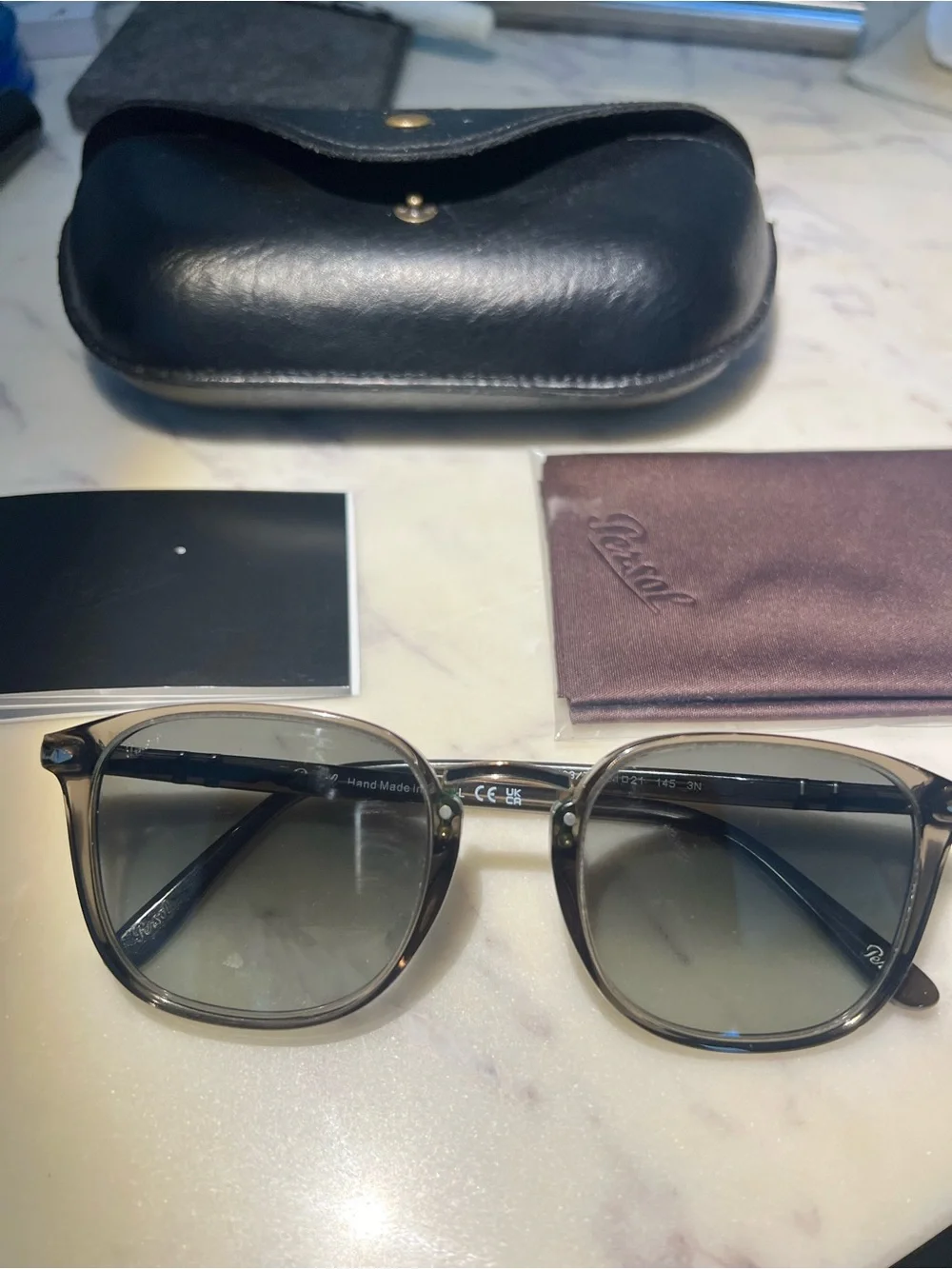 Persol Men’s Gray Gradient Sunglasses with Black Leather Case